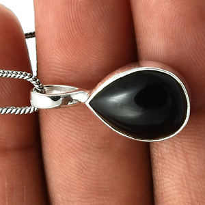 แฟชั่นทันสมัย2025อินเทรนด์ความต้องการสูงพลอยนิลสีดำธรรมชาติจี้สร้อยคอหรูหรา925เครื่องประดับเงินสเตอร์ลิงสำหรับเธอ - Product Image 2