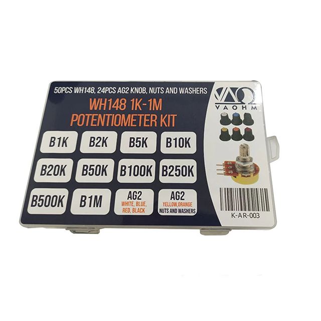 50 PCS WH148 24 PCS AG2 Knob And Washers WH148 1K-1M Potentiometer Kit