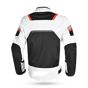 Men's White/Black Cordura Waterproof CE Armoured Textile Motorcycle Jackets Adventuring Windproof Black Motorbike Jacket For Men - Product Image 2