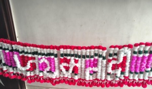 Jai Mata Di Marigold Toran Bandarwal Puerta Cenefa Templo Nuevo Hogar Entrada Colgante de pared Boda Flor Guirnalda Cadena Decoración - Product Image 2