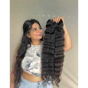 Mechones de Cabello Humano Rizado Indio Virgen 100% Sin Procesar de 8 Pulgadas, Onda Natural, Grado 12A de un Solo Donante con Brillo y Rebote Naturales - Product Image 1