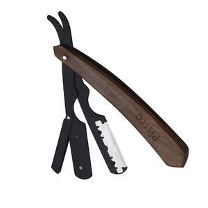 Navaja de Afeitar de Barbero con Mango de Madera de Color, Cuchilla Intercambiable, Logotipo Personalizado, Navajas Rectas de Acero Inoxidable, Directo de Fábrica - Product Image 5