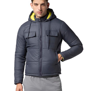 Chaquetas Acolchadas de Invierno para Hombre, Color Azul, Personalizadas con Impresión, Capucha Desmontable, Reversibles, Chaquetas Inflables - Product Image 1
