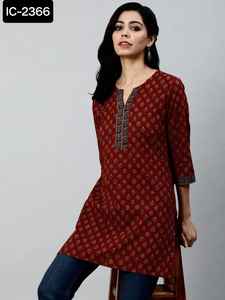 Precio al por mayor Casual Daily Wear Party Wear Colecciones Short Cotton Printed Kurtis New Salwar Kameez Trajes para mujeres Indian - Product Image 4