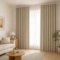 Tissu de rideau occultant moderne de luxe léger en polyester jacquard chenille à motif géométrique 70-90 pour chambre et salon