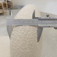 Modernes Wabi-Sabi Organisches Gebogenes Ausziehbares Sofa aus Strukturiertem Bouclé-Stoff, Minimalistisches Zen-Ecksofa für Wohnzimmer, Fitnessraum und Einkaufszentrum