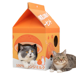 Milk Pack Apparence Paper Box Cat Cave Abri intérieur élégant et amusant pour chats - Product Image 3