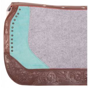 Tapis de selle de cheval véritable de qualité supérieure 32 "x 31" x 1 "épaisseur cuir classique travail avec doublure en tissu - Product Image 3