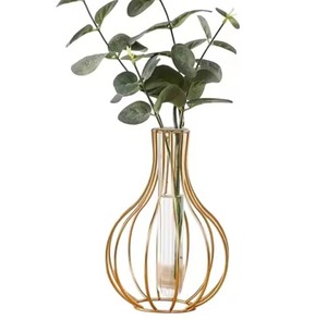 Florero de Metal dorado antiguo, maceta decorativa Vintage para decoración elegante del hogar, sala de estar, dormitorio y mesa de comedor, acento - Product Image 2