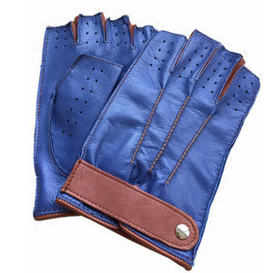 Gants de conduite en cuir doux au toucher Fermeture à bouton classique Gants de conduite pour hommes Poignée en cuir Gants de conduite à coutures durables - Product Image 2