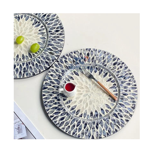 Bandeja de concha Natural redonda de lujo para pastel, accesorio decorativo de nácar de alta calidad, hecho a mano, colorido, novedad, gran oferta - Product Image 4