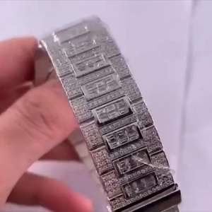 นาฬิกาเพชรทรงกลมสำหรับผู้ชายของขวัญทำจากเพชรที่ปลูกในห้องทดลองแบบฮิปฮอปออกแบบได้ตามต้องการ - Product Image 4