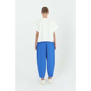 Puane Women's Linda Fabric Shalwar Style <b>Harem</b> <b>Trousers</b> - Comfortable Relaxed Fit Pants for Daily & Special Occasions, Sax Blue - Product Image 3