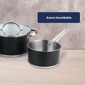 Set di pentole da 5 pezzi (2 pentole con coperchi + casseruola) in acciaio inox con rivestimento + Centrifuga Bergner NATURALLY - 40W - 1.2 - Product Image 4