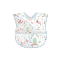 Bavoir pour bébé à couverture complète imprimé animaux de la forêt mousseline imperméable matériau TPU poche à bavette jetable pour les tout-petits approvisionnement OEM lavable