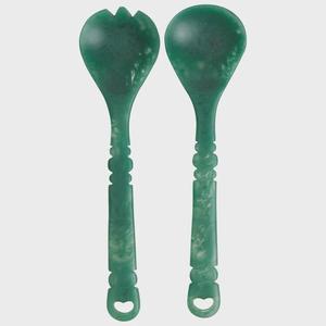 Luxury <b>Wood</b> <b>Salad</b> <b>Server</b> Set with Clear Ocean Wave Design Handles Eco-Friendly for Home Dining and Stylish Table Decoration - Product Image 5