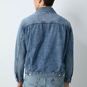 Veste en jean vintage pour homme, style personnalisé, vêtement décontracté avec manches longues et poches avant, motif lettres, hiver - Product Image 5