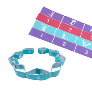 High Elastic Digital Tension Stretch Resistance Band Exercise <b>Belt</b> Polyester Jacquard Flexible 9 Loops Yoga Strap GO FIT IT - Product Image 6