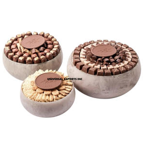 Juego de tres cuencos de chocolate de resina Cuenco dulce decorativo de alta calidad Cuenco de chocolate de lujo de mesa de forma redonda - Product Image 1