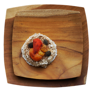 Plateau à snack élégant en bois incurvé carré de 20 cm, écologique, gravé pour les hôtels, les cafés, les restaurants, la cuisine, la salle à manger, le camping - Product Image 6