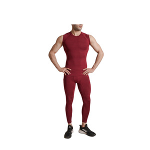 Conjunto de Compresión Personalizado al por Mayor para Hombre, Nuevo Diseño de 2 Piezas, Ropa de Gimnasio con Camiseta y Pantalones de Compresión - Product Image 3