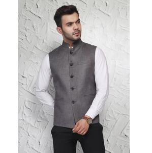 Best Quality <b>Mens</b> Elegant Dark <b>Grey</b> <b>Waistcoat</b> for Business Wear Hotel Staff Uniforms Events Ceremonies and Daily Office Use - Product Image 2