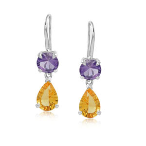 Bijoux fins de bonne qualité en argent sterling 925 pierre d'améthyste naturelle bijoux de boucle d'oreille - Product Image 2