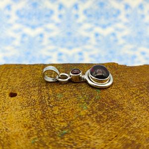 Genuine 925 Sterling Silver Fine Jewelry Handmade Tiny Dainty Oval Gemstone <b>Pendant</b> Charms Minimalist <b>Garnet</b> Collection - Product Image 3