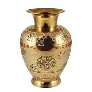 Florero de latón de alta calidad, pavo real grabado, multicolor con acabado pulido para mesa, decoración del hogar y decoración de mesa - Product Image 4