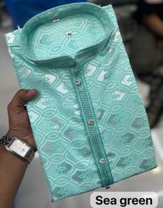 Última colección de tendencia Venta caliente suave Jacquard seda con auto trabajo hombres Kurat pijama en todo el mundo fábrica suministro exportador - Product Image 2