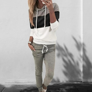 Survêtement Femme Broderie Détresse Hoodie et Jogger Deux Pièces - Product Image 3