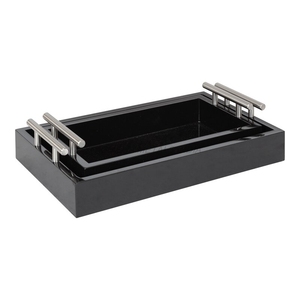 Good Quality Wooden <b>Tray</b> Set in Classic Dark <b>Black</b> Color with Chic Design and Functional Shape for Everyday Use - Product Image 3