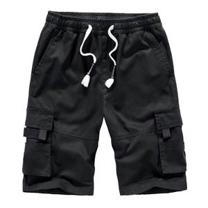 Pantalones cortos Cargo con cintura elástica para hombre, de secado rápido, informales, de alta calidad, de lona de algodón 100% - Product Image 1