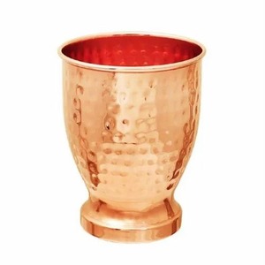 Vaso de cobre antiguo decorativo para el hogar de tendencia para vajilla de lujo con diseño martillado, vidrio de trabajo, faizacraft de Metal - Product Image 2