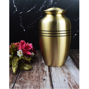 Blue Hand Engraved <b>Small</b> Eco-friendly Cremation Urn 1 Velvet <b>Box</b> 3 cu.in Aluminium Lovely Pattern Polished Finish Lovely - Product Image 4
