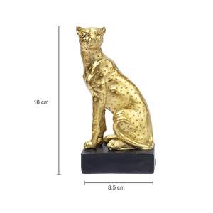 Sculpture en aluminium avec finition dorée et design de chat moderne créé pour la décoration du salon ou l'esthétique du bureau - Product Image 1