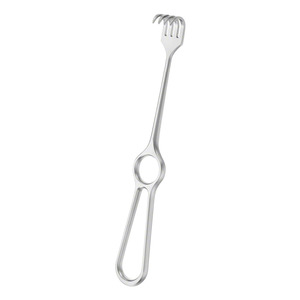 Écarteur de plaie KOCHER à 4 pointes semi-affûtées, 220 mm (8,34 po), profondeur 16 mm, largeur 20 mm, crochet cutané, écarteur chirurgical - Product Image 2