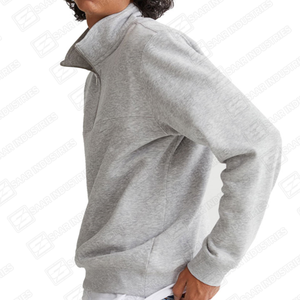 Sweat-shirt pour homme en molleton 100% coton, gris clair, col rond, hiver, résistant, 220 g/m², streetwear, logo personnalisé - Product Image 5