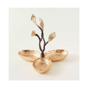 Premium Stainless Steel 3 Tier Shiny Polish Bowl Embossed High Quality Divided Bowl Best Selling New Look Hand Made <b>Nut</b> Bowl - Product Image 3