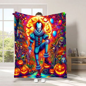 2025 New Số Lượng Lớn Bán Buôn 3D Halloween Movie Nhân Vật Bí Ngô Chăn Thấp Moq Tùy Chỉnh Chất Lượng Cao Lông Cừu Flannel Chăn - Product Image 2