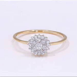 Bague en or jaune 14 carats avec diamants de laboratoire de coupe brillante, élégance classique, pour mariage, fiançailles, vente en gros, OEM, unisexe - Product Image 1