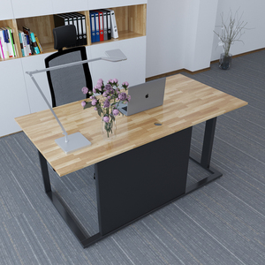 โต๊ะทำงานผู้บริหารร่วมสมัย 80x160 ซม. ไม้ยางพารา ขาเหล็ก-BGD68042 - Product Image 5