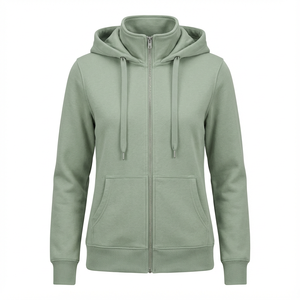 Sudadera con Capucha y Cremallera Completa para Mujer, con Bolsillos, Manga Larga, Informal, Deportiva, Lisa, con Cremallera, Suave y Cómoda - Product Image 2