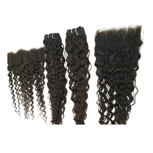 Exportateurs indiens vente 100% qualité d'exportation bouclés Remy vierge trame de cheveux humains Machine Double trame 10A vague naturelle la plus lisse - Product Image 1