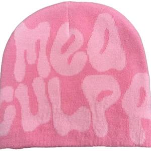 Gorro de punto con logotipo personalizado unisex, ropa de playa de moda para invierno suave y exteriores con decoración de párrafo Jacquard, letras multicolores - Product Image 2