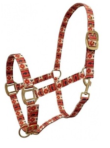 Cabestros de caballo de nailon impresos Cuerda de diamantes de imitación de Halter ajustable acolchada de caballo de nailon, cabestros de sillín inglés acolchados de - Product Image 6