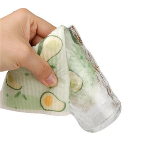 Paño de cocina cuadrado de pulpa de madera sueca y algodón, sostenible, impreso, absorbente, tipo estropajo, tejido alemán, para cocina, para limpieza de grasa, toalla multiusos - Product Image 3