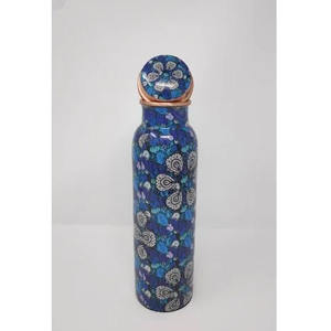 Nuevo precio de fábrica hecho a mano indio 2L botella de agua de cobre puro para gimnasio Yoga New Look diseño impreso al por mayor - Product Image 3