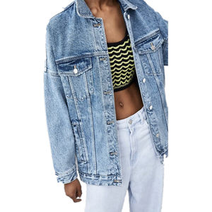 Chaqueta de invierno acolchada de mezclilla ecológica para mujer, transpirable, impermeable, con control de temperatura, cierre de cremallera, logotipo 100% - Product Image 4