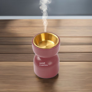 Brûleur d'encens en bois de luxe Mehroon avec bol en laiton pour décor d'aromathérapie et de méditation - Product Image 1